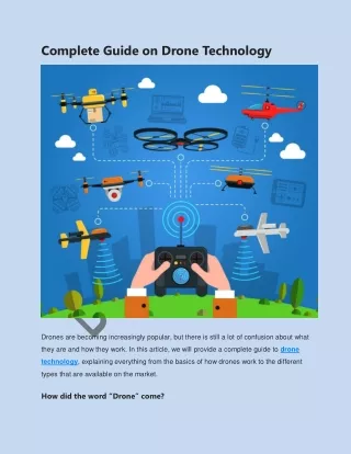 Complete Guide on Drone Technology