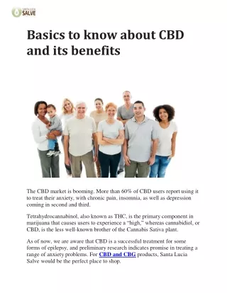 Basics to know about CBD and its benefits