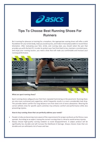 Tips To Choose Best Running Shoes For Runners