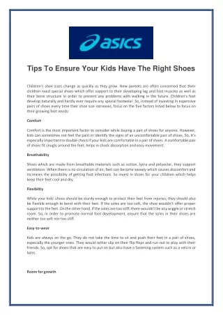 Tips To Ensure Your Kids Have The Right Shoes