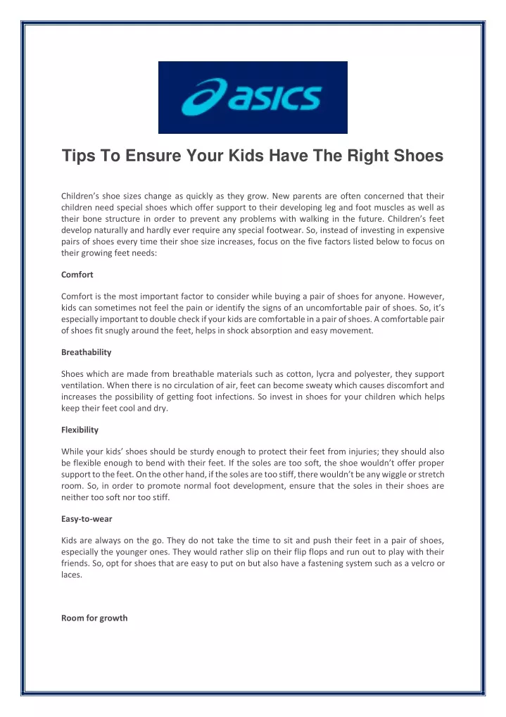 tips to ensure your kids have the right shoes