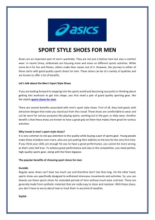 Sport Style Shoes For Men