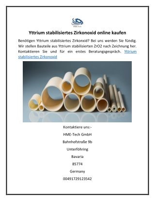 Yttrium stabilisiertes Zirkonoxid online kaufen
