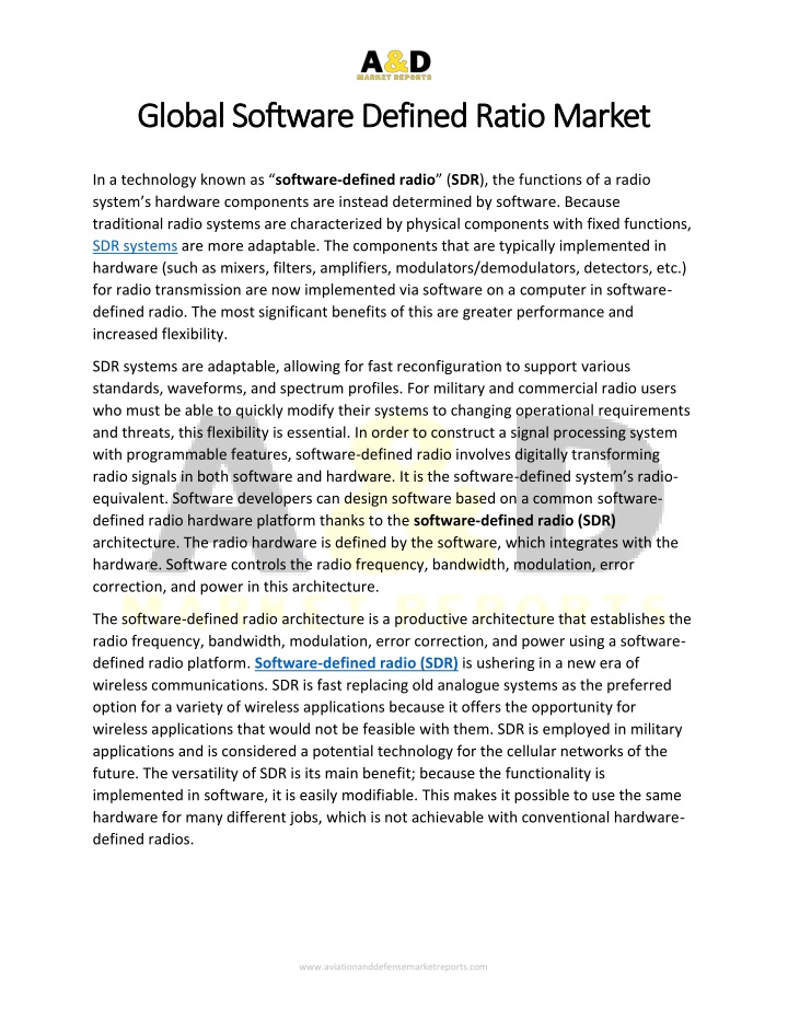 global software defined ratio market global