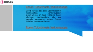 Epson Tulostimuste Verkkokauppa  Digitukku.fi