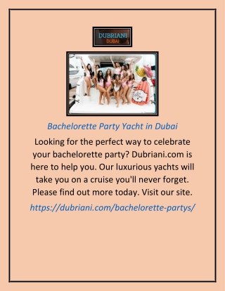 bachelorette party yacht in dubai