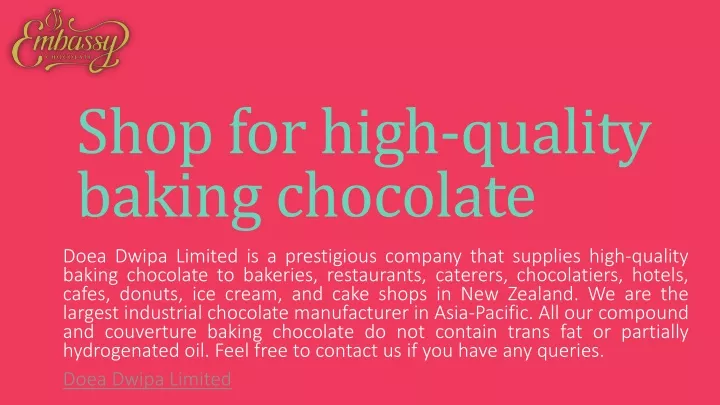 shop for high quality baking chocolate