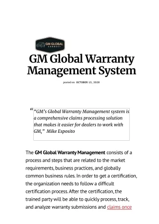 gm global warranty management system