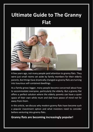 Ultimate Guide to The Granny Flat