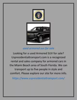used armored suv for sale