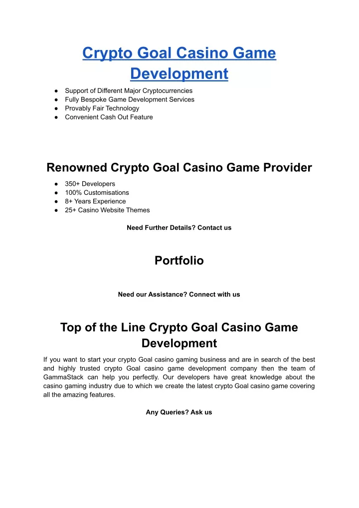 crypto goal casino game development