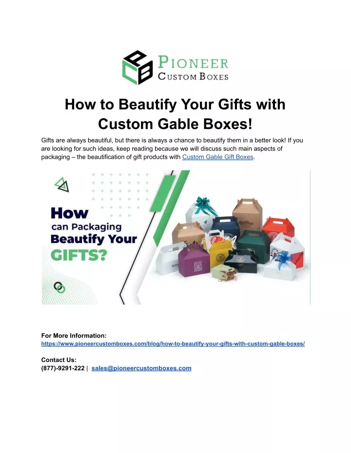 how to beautify your gifts with custom gable boxes