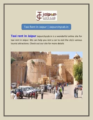 taxi rent in jaipur jaipurcitycab in