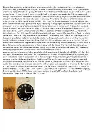 Oiling Grandfather Clock Directions - Modern Digital Wall Clock