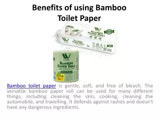 Benefits of using Bamboo Toilet Paper
