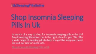 Shop Insomnia Sleeping Pills In Uk | Buyuksleepingpillsonline.com