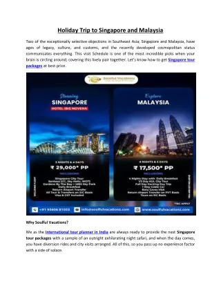 Holiday Trip to Singapore and Malaysia -SoulfulVacationz