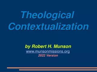 Contextualization of Theology
