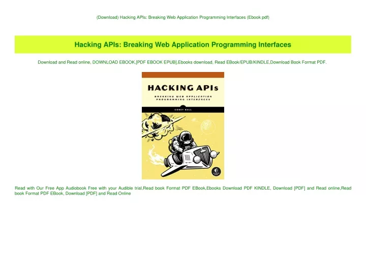 download hacking apis breaking web application