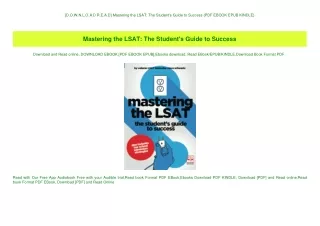 [D.O.W.N.L.O.A.D R.E.A.D] Mastering the LSAT The Student's Guide to Success {PDF EBOOK EPUB KINDLE}