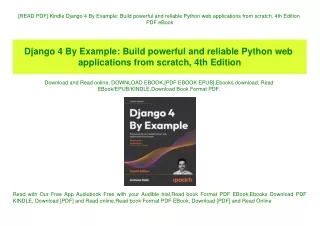 [READ PDF] Kindle Django 4 By Example Build powerful and reliable Python web applications from scratch  4th Edition PDF