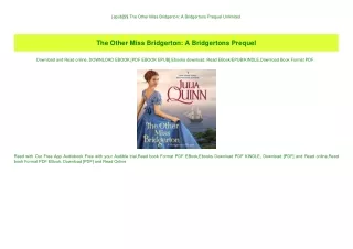 [epub]$$ The Other Miss Bridgerton A Bridgertons Prequel Unlimited
