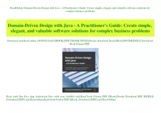 ReadOnline Domain-Driven Design with Java - A Practitioner's Guide Create simple  elegant  and valuable software solutio