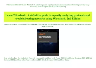 Download EBOoK@ Learn Wireshark A definitive guide to expertly analyzing protocols and troubleshooting networks using Wi