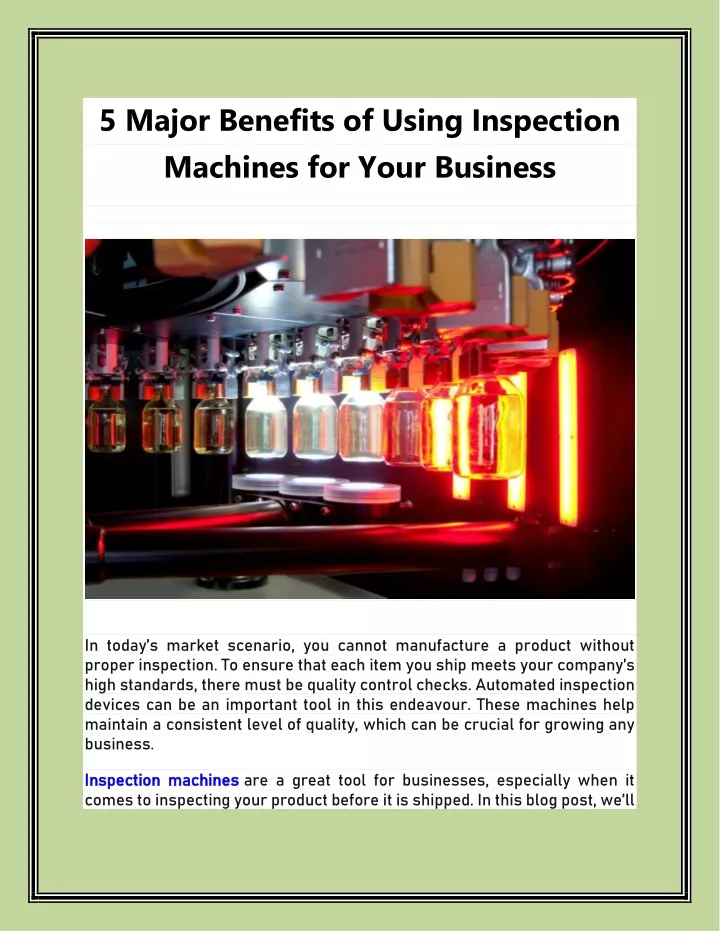 5 major benefits of using inspection machines