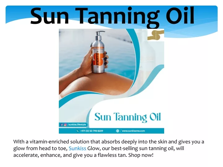 sun tanning oil