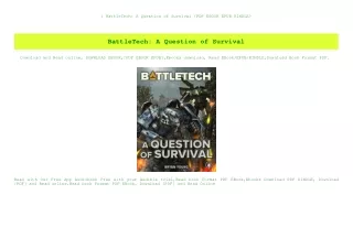 ^READ) BattleTech A Question of Survival {PDF EBOOK EPUB KINDLE}