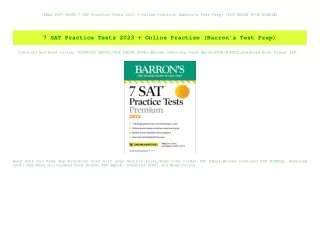 [READ PDF] EPUB 7 SAT Practice Tests 2023   Online Practice (Barron's Test Prep) [PDF EBOOK EPUB KIN