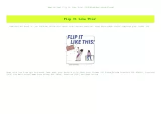 {Read Online} Flip It Like This! [PDF EPuB AudioBook Ebook]