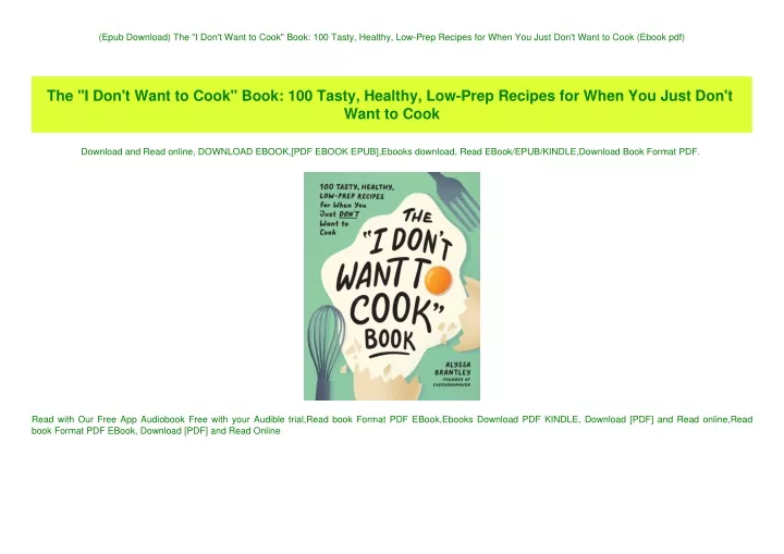 epub download the i don t want to cook book