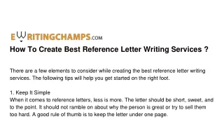 how to create best reference letter writing services