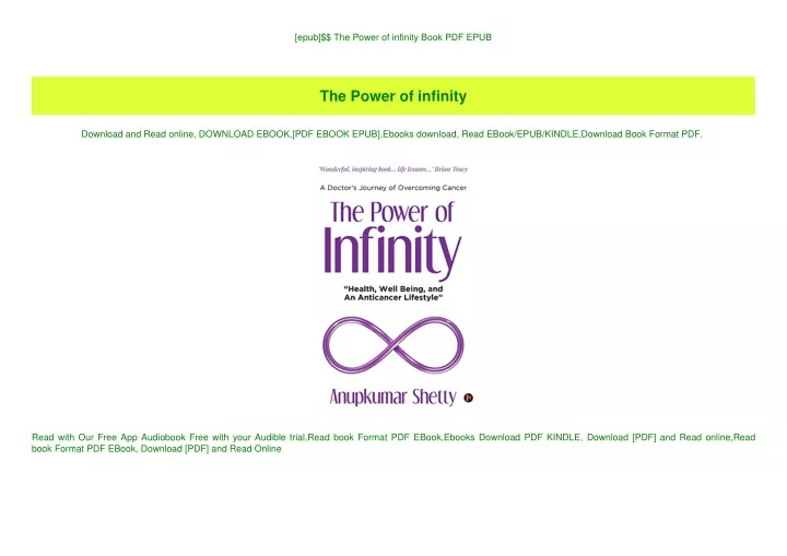 epub the power of infinity book pdf epub