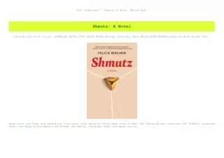 Pdf [download]^^ Shmutz A Novel (Ebook pdf)