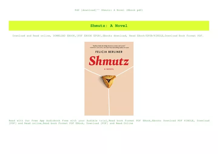 pdf download shmutz a novel ebook pdf
