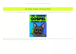 ^DOWNLOAD-PDF) Mr Gizmo Gospel Coloring Book DOWNLOAD @PDF