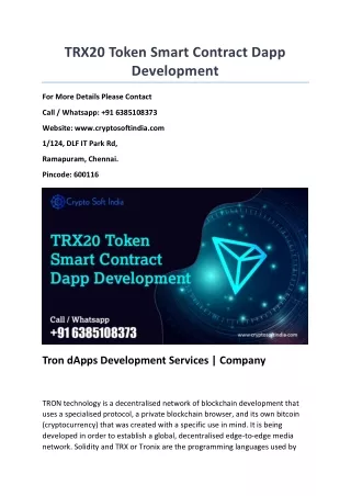 trx20 token smart contract dapp development