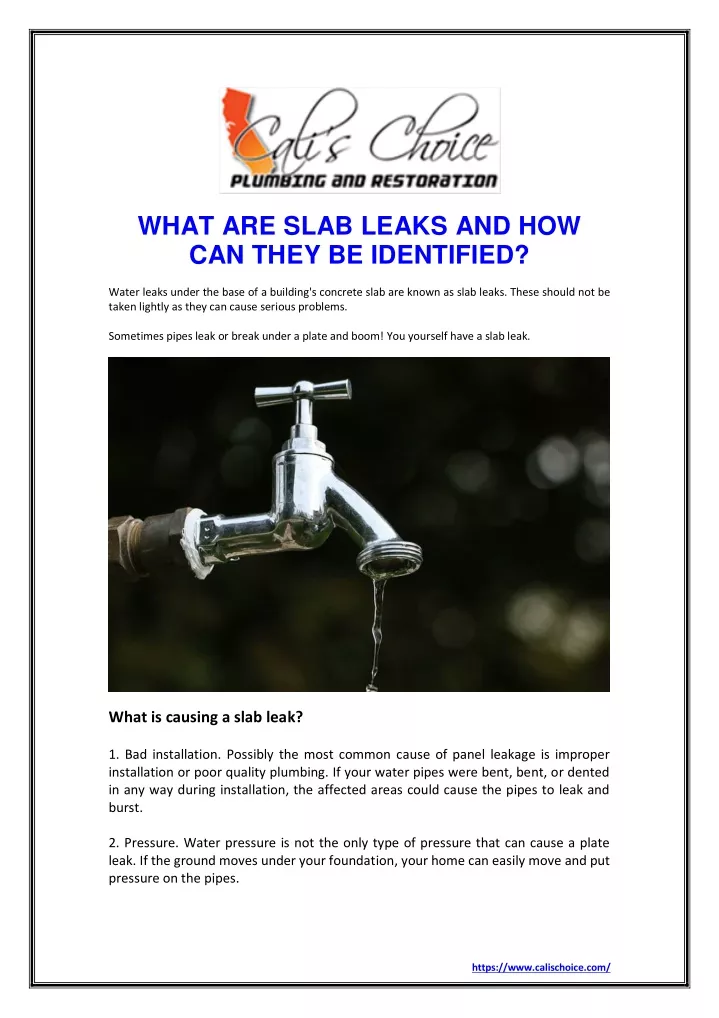 what are slab leaks and how can they be identified