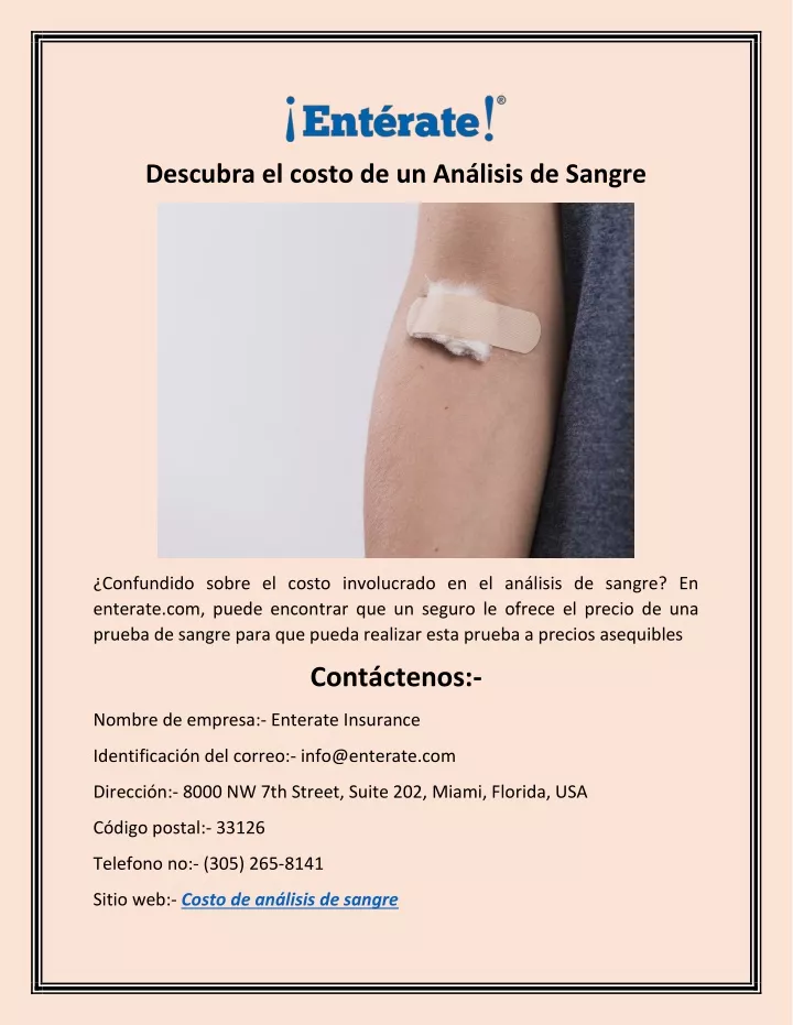 descubra el costo de un an lisis de sangre