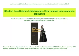 {epub download} Effective Data Science Infrastructure How to make data scientists productive EBook