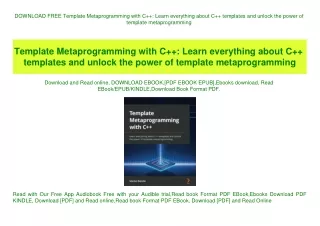 DOWNLOAD FREE Template Metaprogramming with C   Learn everything about C   templates and unlock the power of template me