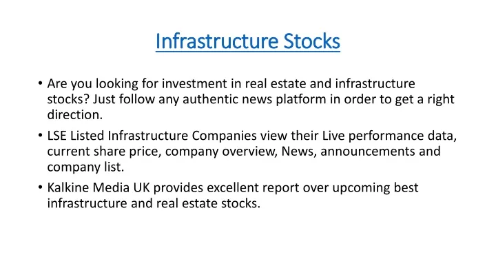 infrastructure stocks
