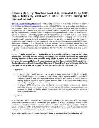 network security sandbox market is estimated