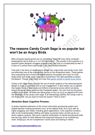 The reasons Candy Crush Saga is so popular but won't be an Angry Birds