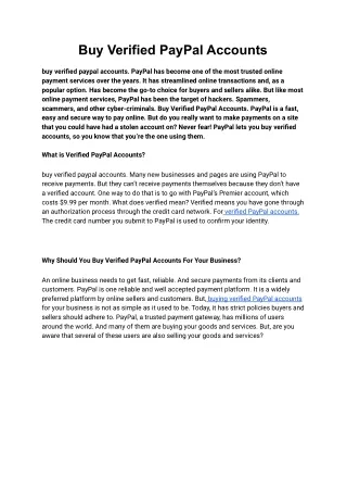 Buy Verified PayPal Accounts
