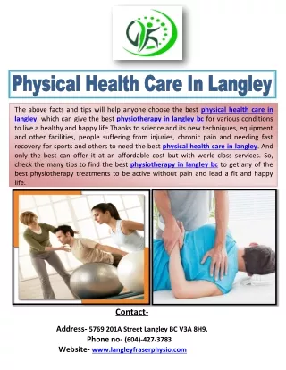 physical health care in langley