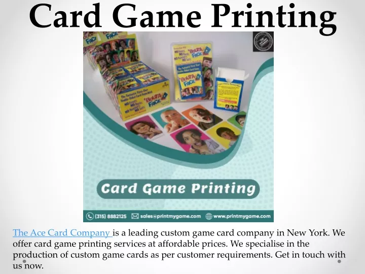 card game printing